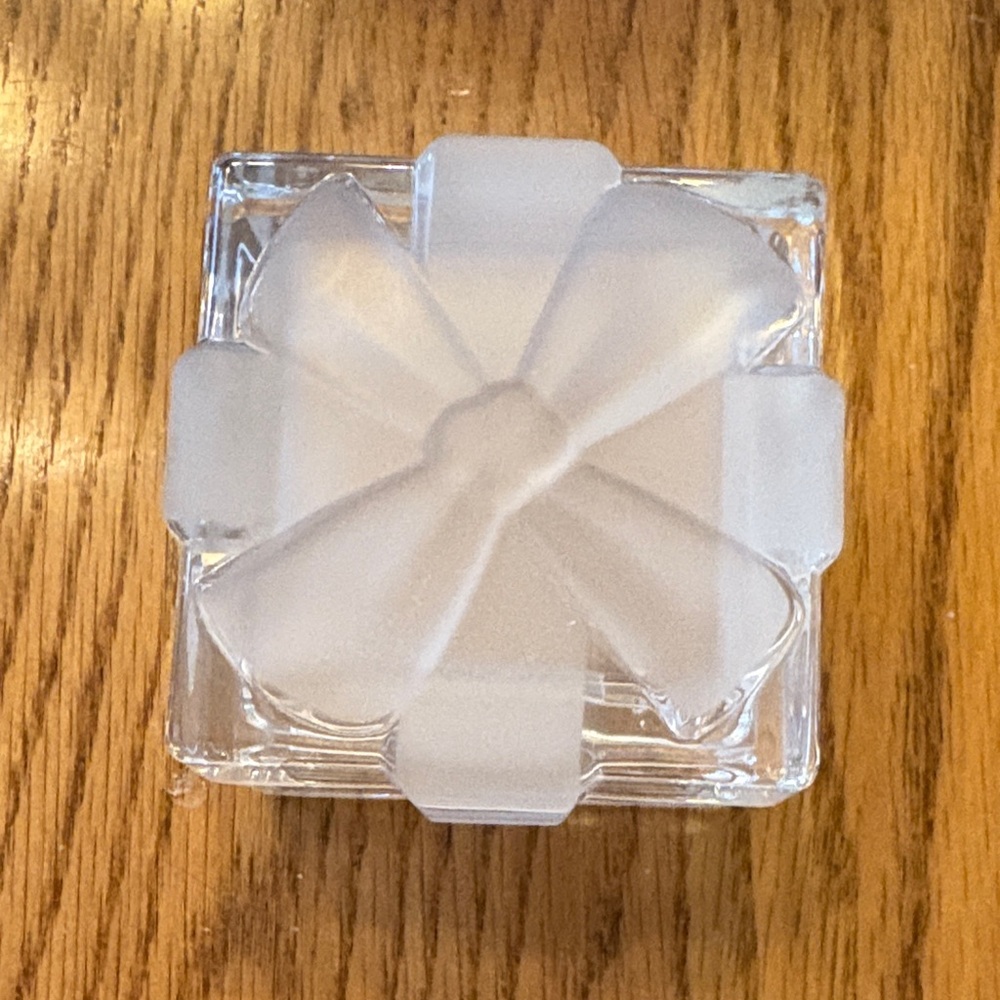 Elegant Frosted Glass Box with Bow